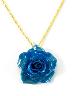 Real Blue Rose Blossom Necklace
