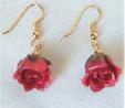 Real Rose Earring - Red