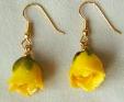 A real Rose Yellow Earring