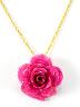 Real Pink Rose Blossom Necklace