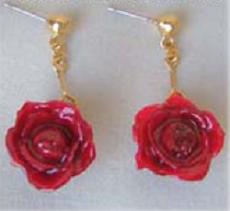 Red Rose Blossom Earring