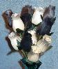 White/Silver & Black Wood Rose Bouquet
